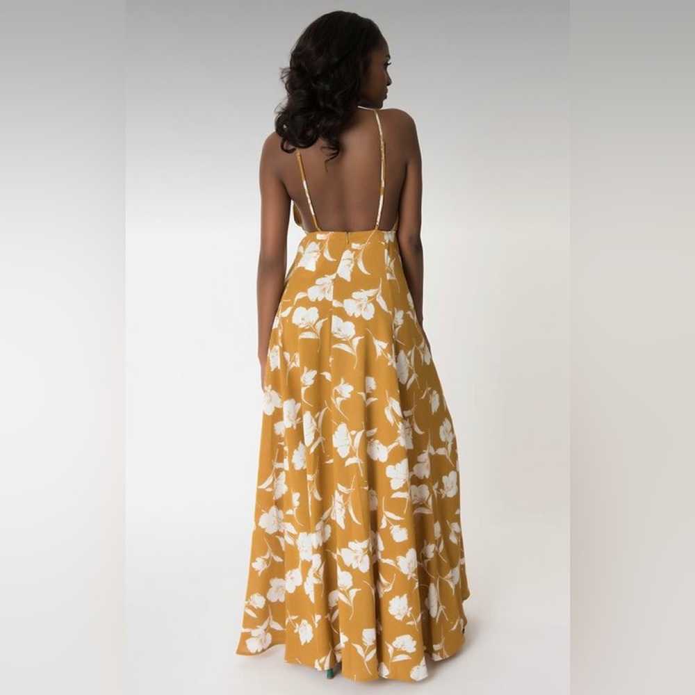 Beautiful Mustard Yellow Floral Maxi Dress